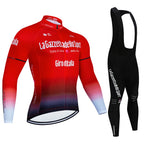 Men's Professional Long Sleeve Cycling Jersey & Padded Shorts Set, Quick Dry, Reflective, Breathable Bike Wear Clothing for Men