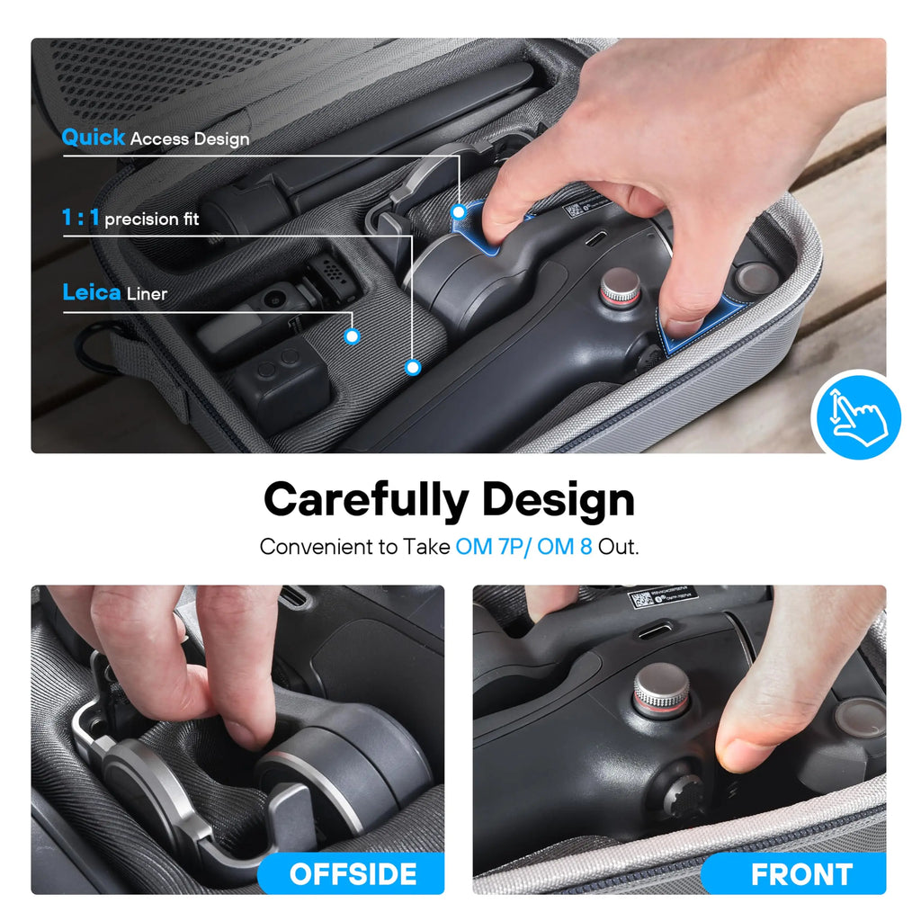 Storage Bag for DJI Osmo Mobile 7P/8 Gimbal Stabilizer Hard Case Travel Portable PU Shoulder Bag Camera Accessories