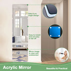 4/8/16Pcs Self-adhesive Acrylic Mirror Bathroom Shower Makeup Anti Fog Mirror Home DIY Decoration Tile Shaving Mirror Sticker