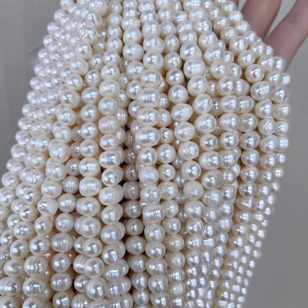 Natural Freshwater Pearl Beads for Jewelry Making, AA Grade, 4-8mm, Round/Rice/Bread/Irregular
