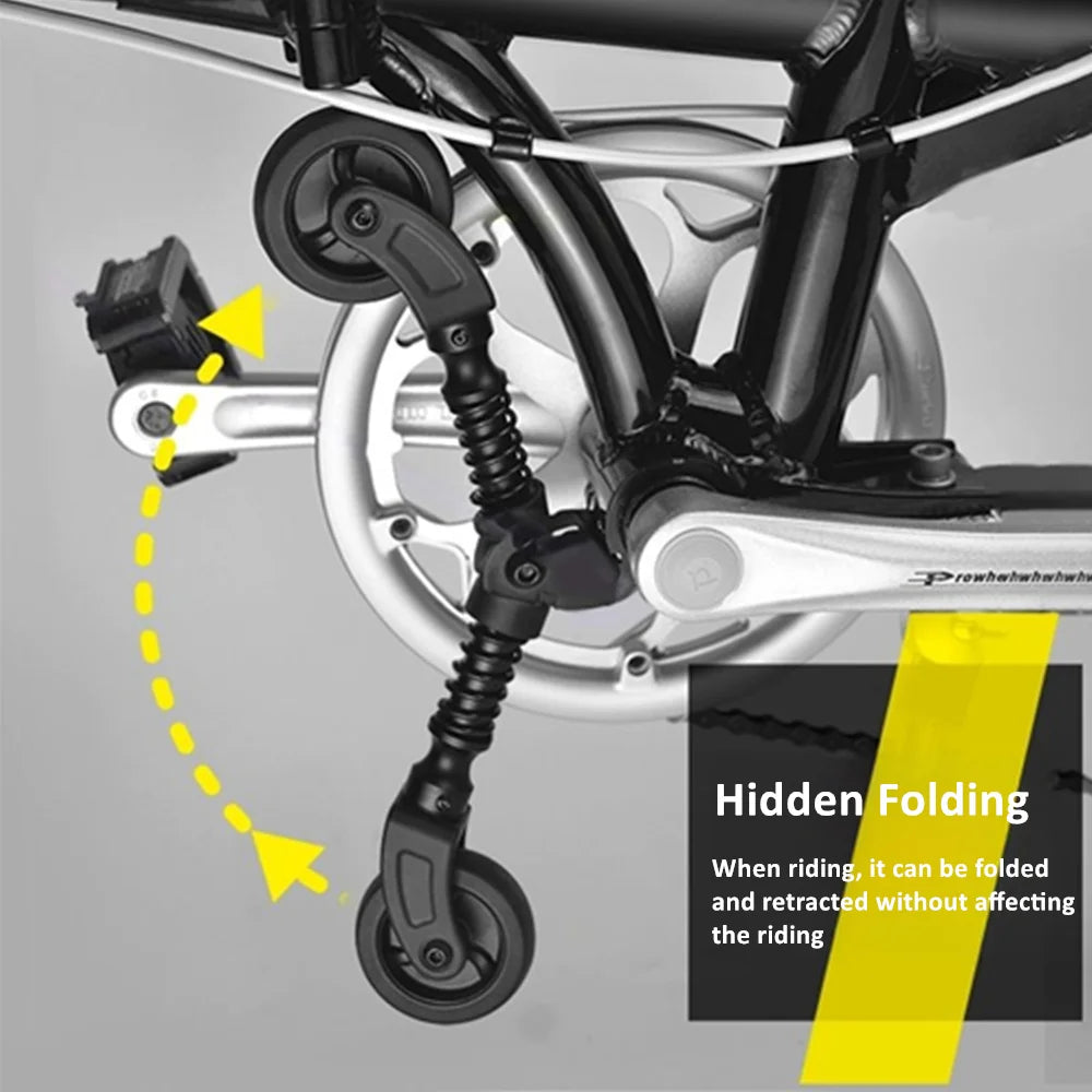 Folding Bicycle Support Landing Gear Bicycle Third Wheel Easy Wheel Boost Assist Wheel Push  K3 Plus D5 D7  Bicycle Accessories