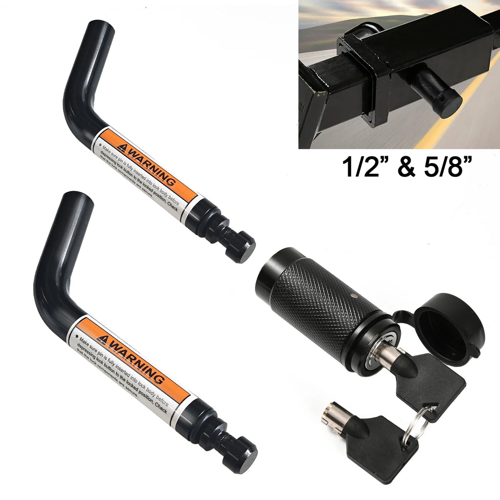 Trailer Hitch Pin Lock 5/8" 1/2" Dual Receiver Locking Trailer RV Truck Tow Heavy Duty Anti Theft for 2" Towing Receiver Lock
