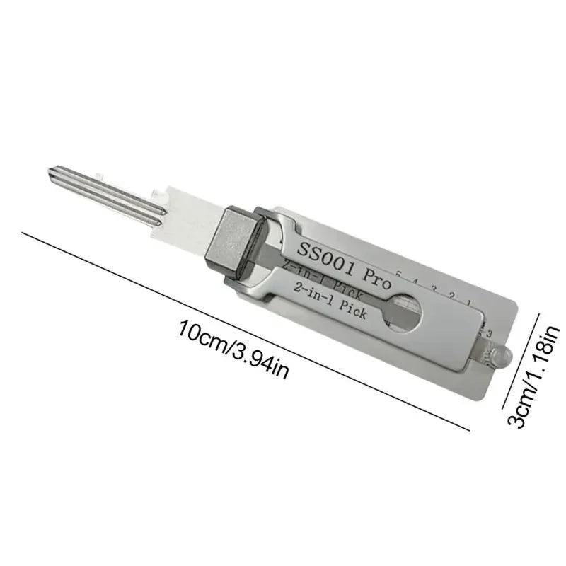 For Lishi Yale Picks Picking SS001 2 In1 Locksmith Tools Master Key Decoder Micha Decoder Hooks Topolines To Open Locks