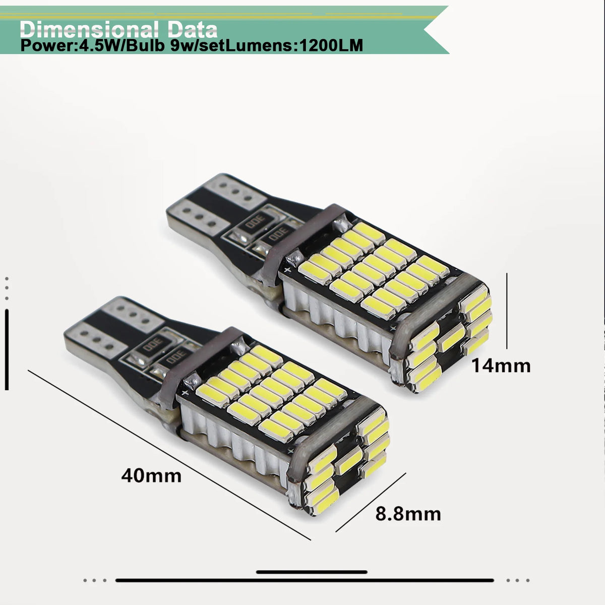 100Pcs T15 W16W 921 912 T16 902 LED Bulbs High Power 45pcs 4014SMD Super Bright 1200LM Replace For Car Reversing Light White Red