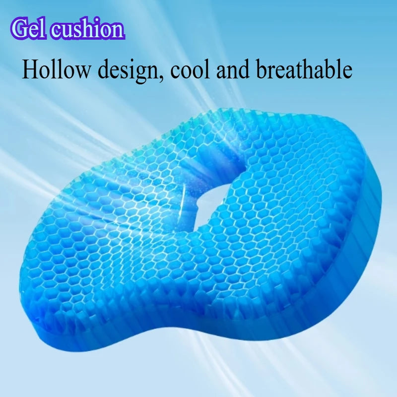 U-Shaped Gel Seat Cushion for Long Sitting, Ergonomic Chair Cushion, Blue
