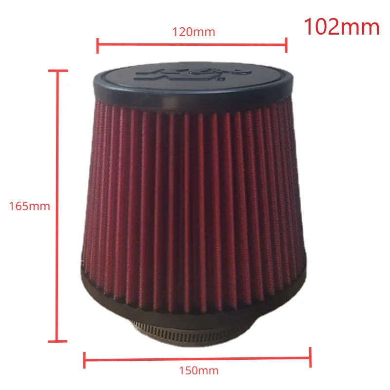 2.5 3 3.5 4 Inch Car Intake Air Filter for K＆N 14084-2 Universal High Flow Cone 102 89 76 70 63.5 60mm KN Tapered Mushroom Head