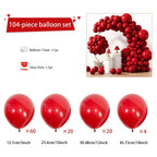 104pcs Balloon Garland Arch Kit, Red Mixed Sizes Latex Balloons for Birthday Wedding Decor
