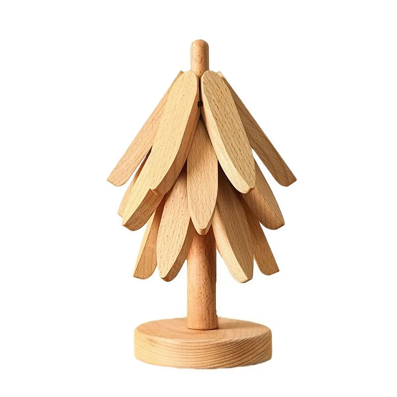 Tree Design Stand Bamboo Wooden Trivets Decorative Anti Scald Heat Resistant Table Mat Coaster Wood   Placemats Pot
