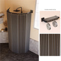 Gray rod Curtain / 5 pleats