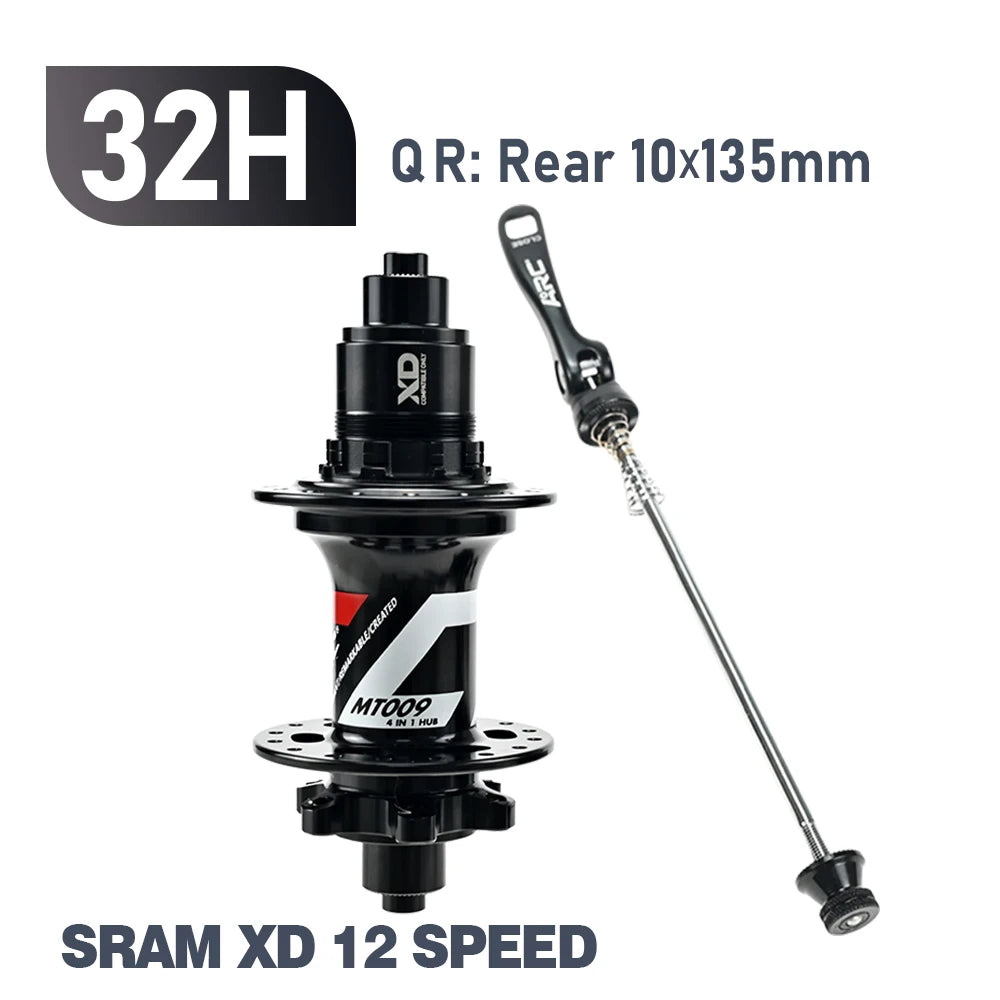 ARC MT009 Rear Hub 4in1 BOOST 10x135 12x142 12x148 MTB XC Gravel E Bike Bicycle Hub 28H 32H HG XD MS-Micro Spline 12V 6 Pawl
