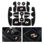 Smabee Anti-Slip Cup Holder Door Slot Mat Set for Hyundai i30 N 2017-2022 Red