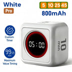 Pomodoro Flip Digital Timer Silent Visual Countdown 5/10/25/50min Kitchen Study Black/White