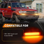 2X Front Bumper Parking Light Turn Signal Light DRL Light W/ LED For 1991-1997 Toyota Land Cruiser FJ80 1995-1997 Lexus LX450