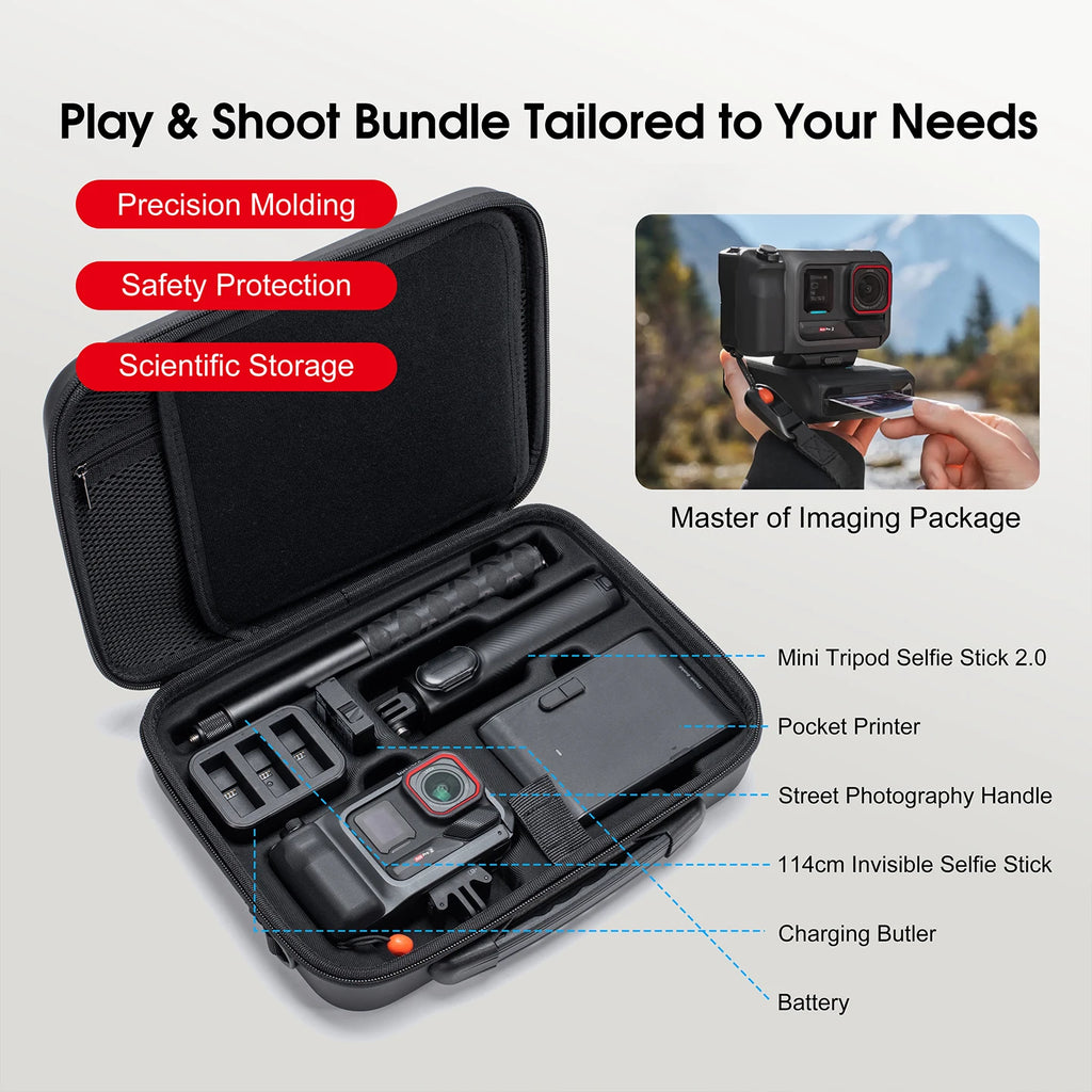 STARTRC Carrying Case for Insta360 Ace Pro 2 Camera Accessories, Black Travel Bag