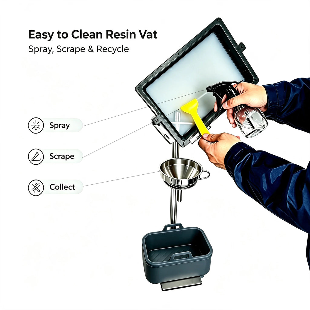 3D Printer Resin Recycle Funnel Stand Resin Vat Holder Resin Tank Stand Funnel Holder Easy to Pour Liquid to Bottle Easy Clean R