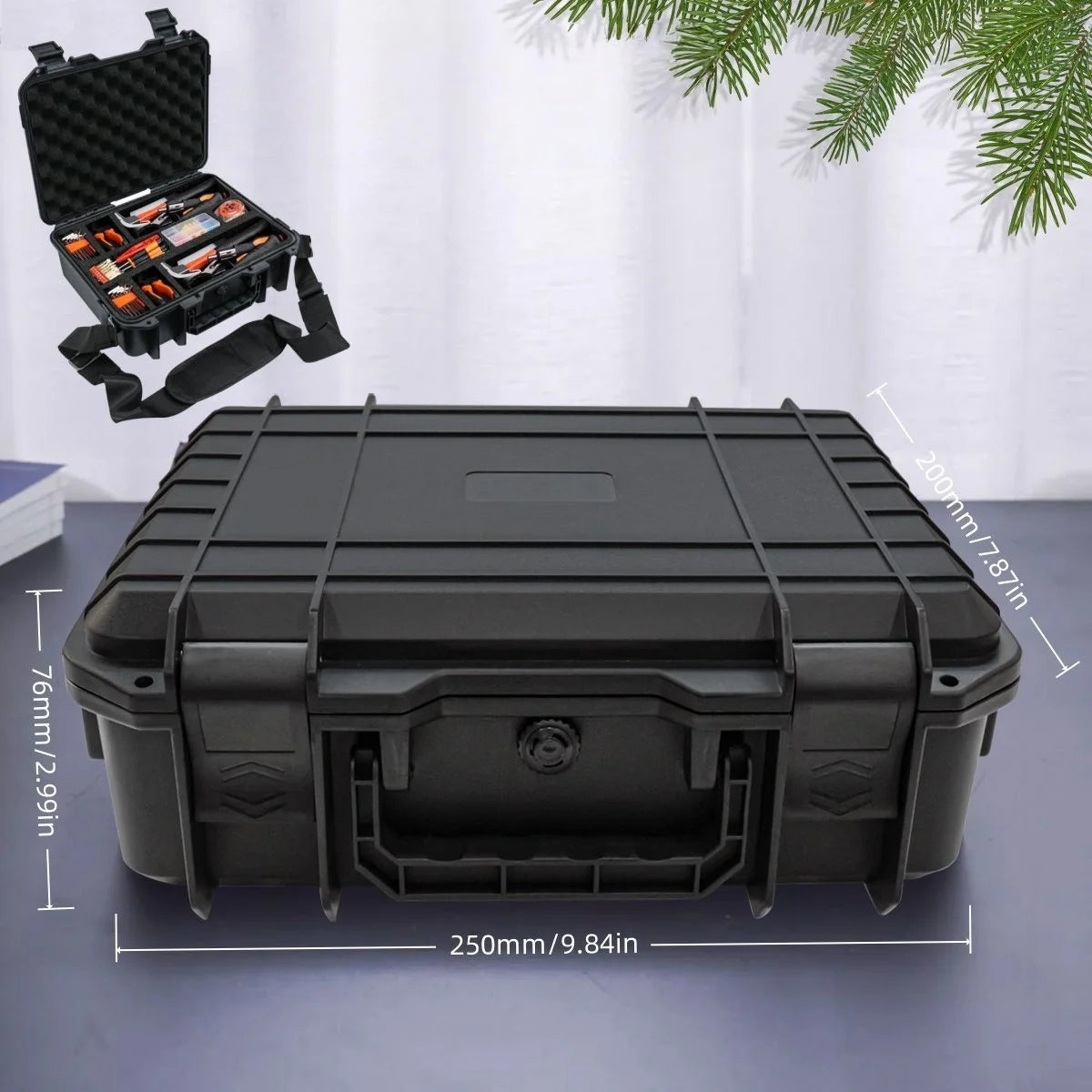 Waterproof Hard Box, Industrial Handy Storage Organizer Multipurpose Storage Container Durable Plastic Box for Tool & Instrument