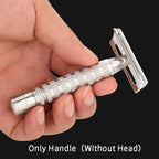 Men's Manual Shaver Accessories 316 L Stainless Steel Double Edge Safety Razor Handle（Without Head）