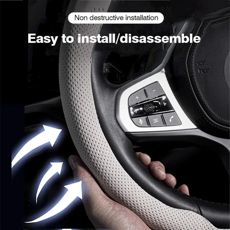 38cm Non-Slip Suede Car Steering Wheel Cover, Nappa leather, For CHERY OMODA C5 E5 S5/GT FX 2022 2023 2024 Car Auto Accessories