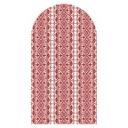 Red Embroidered Hibiscus Pattern Arched Background Cover for Birthday Bride Shower Decoration Photography Background