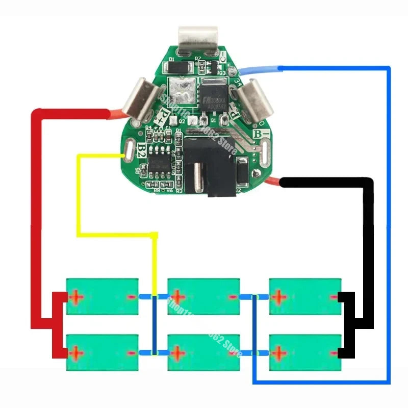 Type B 6*18650 Li-ion Battery Case PCB Circuit Board for Lomvum DeYun ZhiPu FuGe for KoMax DLS DEGUQMNT GCRAFT 10.8V 12V Battery