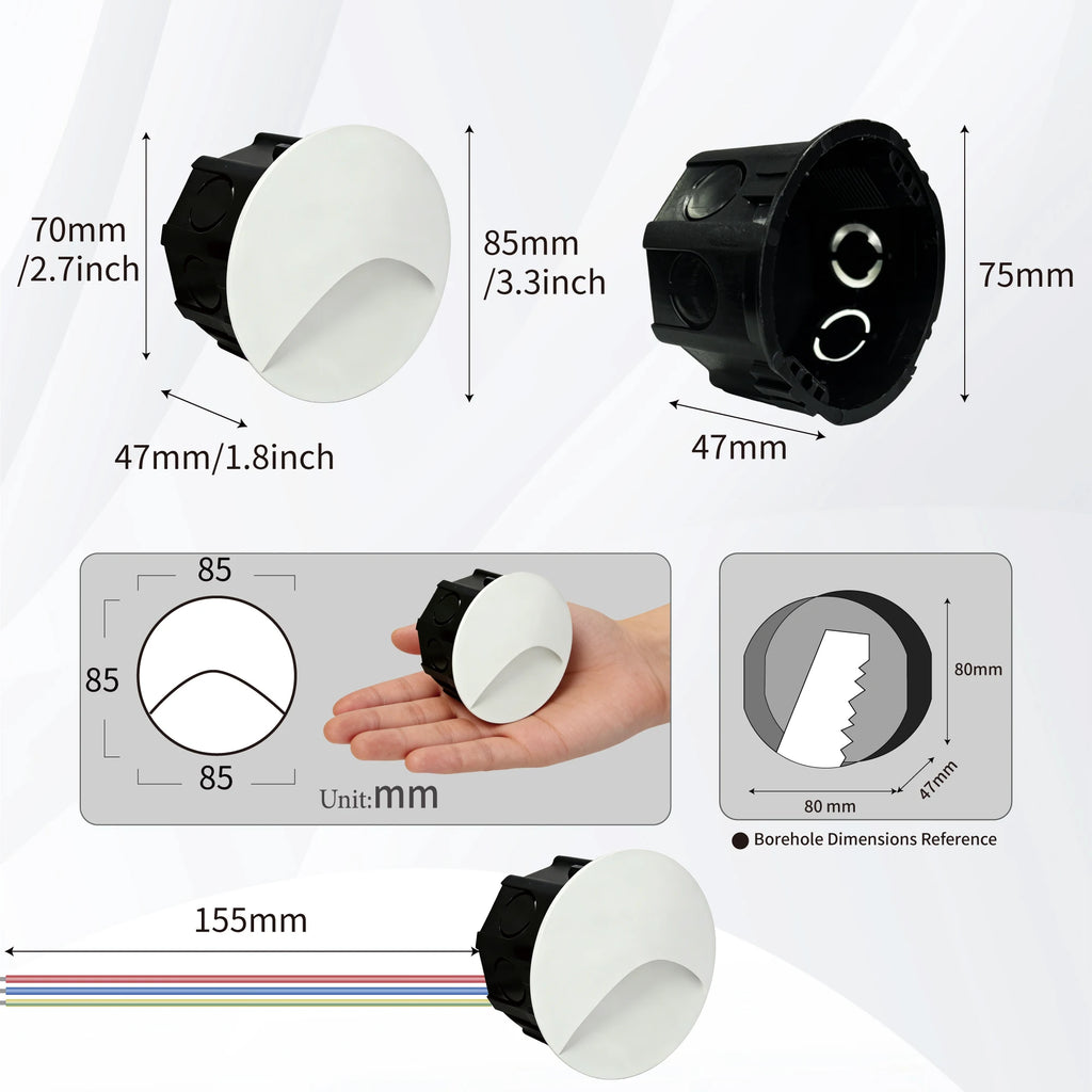 3W Stair Light Indoor Wall lamp Step Light Aisle Corridor Night Light AC85-265V Waterproof IP65 Wall Light
