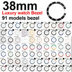 Ceramic sloped luminous watch bezel insert 38-30.7mm fits 40mm case, assorted colors