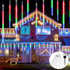 Solar LED meteor shower tube lights, waterproof outdoor falling raindrop, 8 tubes 30cm/50cm