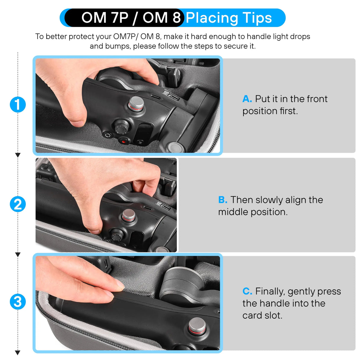 Storage Bag for DJI Osmo Mobile 7P/8 Gimbal Stabilizer Hard Case Travel Portable PU Shoulder Bag Camera Accessories
