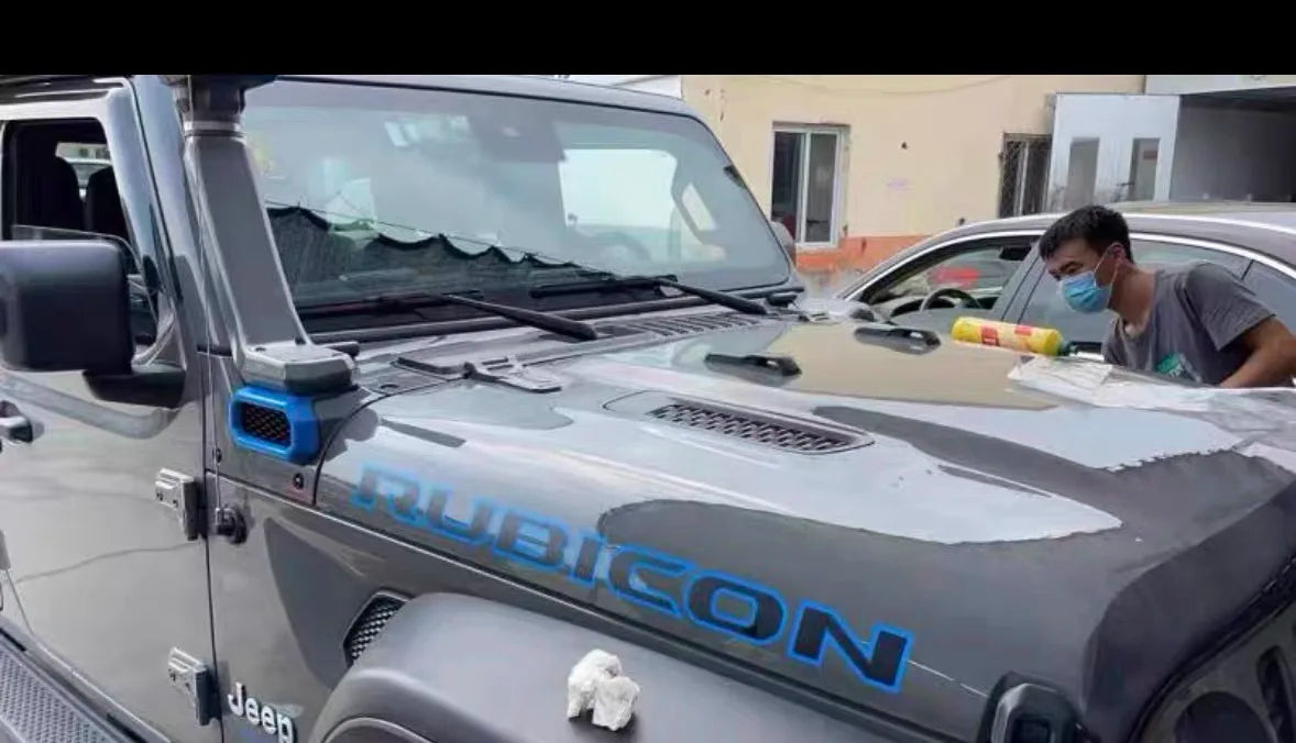 2PCS Rubicon Hood Decal Sticker Letters Graphic Badge Emblem For Jeep Wrangler JK JL JT 2007+