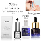 Gollee 0.5-1s Dry Eyelashes Extension Glue 15ml Eyelash Cleansing Primer Lasting Professional Lash Extension Primer Super Bonder