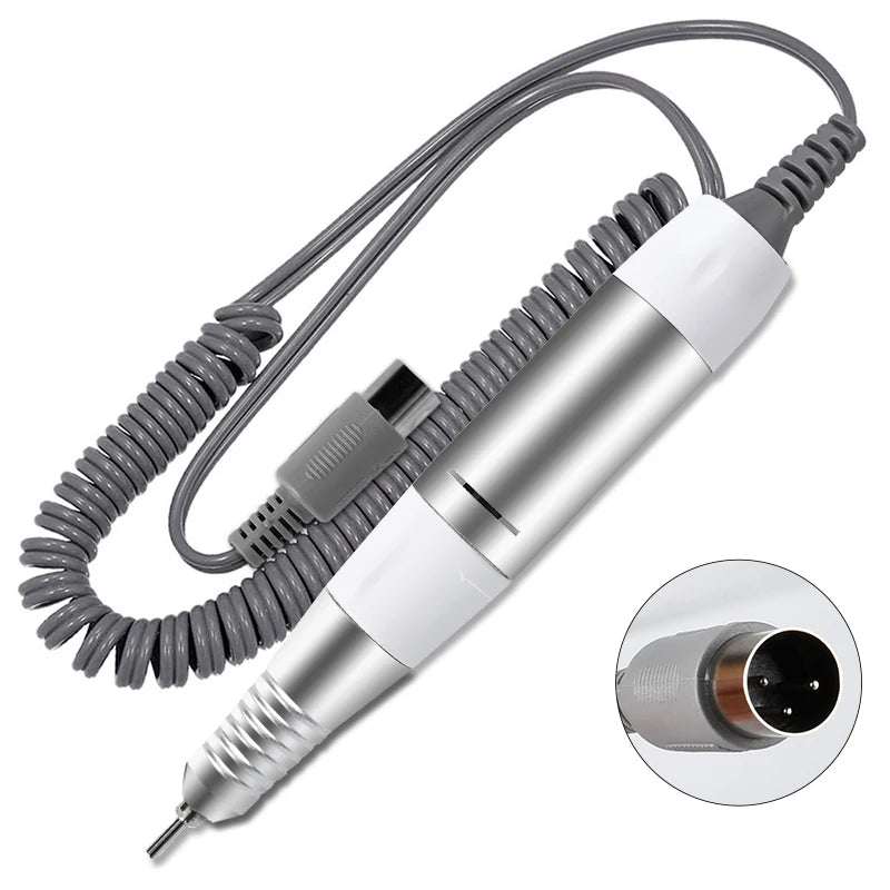 Electric Nail Drill Pen Handle File Polish Grind Machine Handpiece Manicure Pedicure Tool DC & 3 PIN PLUG Nail Drill Accessories