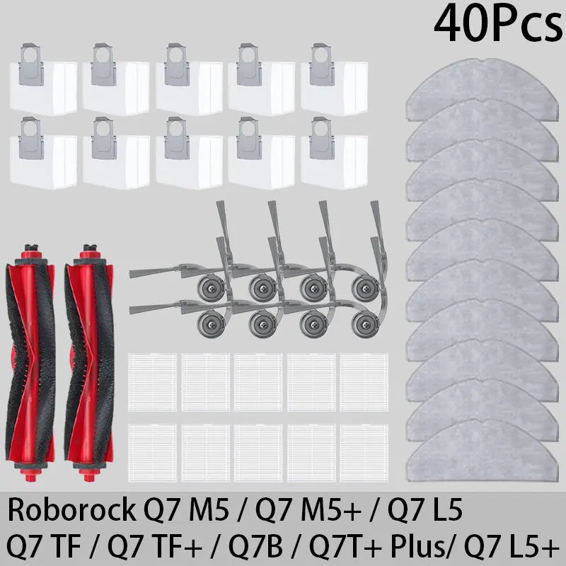 Roborock Q7 M5 / Q7 M5+ / Q7 L5 / Q7 L5+ / Q7 TF / Q7 TF+ / Q7B / Q7T+ Plus Parts Main Brush Filter Mop Cloth Dust Bag