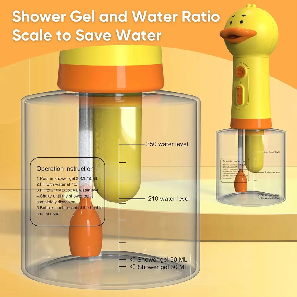 Cute Duck Pet Cleaning Bathing Electric Foam Machine Usb Charging Automatic Soap Dispenser Foam Machine Pet Accessories