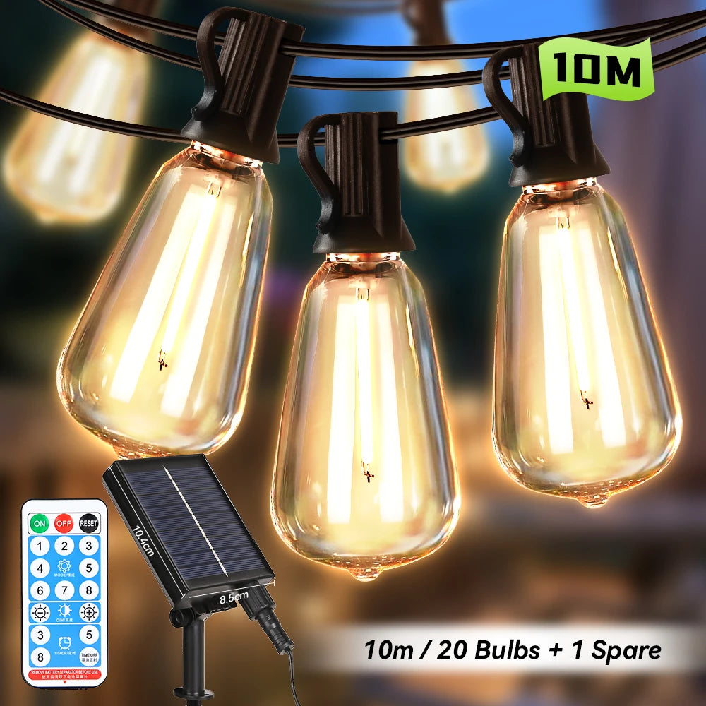 Garden Solar String Lights Led Remote Control Outdoor Lamps Waterproof Outdoor Solar Led Light For Party Camping Tent Decoration