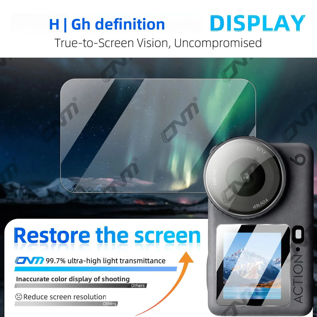 Lens & Screen Protector for DJI Osmo Action 6 - 9H Tempered Glass Camera Anti-scratch Glass Film HD Clear Accessories Set