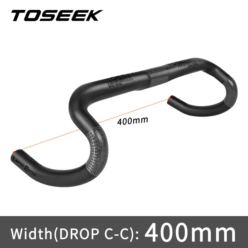 TOSEEK Full Carbon Fiber Handlebar 380/400/420/440mm Bent Bar Black Matte Finish Road Bike Carbon Handlebar Bicycle Parts