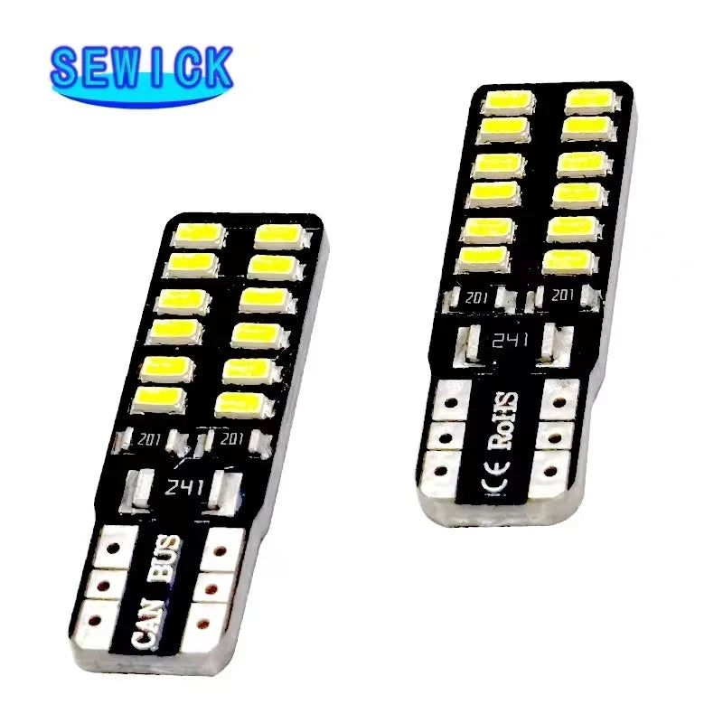 100pcs DC12V Car T10 LED 194 168 W5W 3014 SMD 24 LED Auto Clearance Light Parking lamps Side Light Bulb