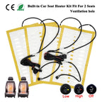 Universal Built-in Car Seat Heater Kit Fit 2 Seats 12V 100W Alloy Wire Heating Pad With Ventilation Hole 2 Levels Control Switch