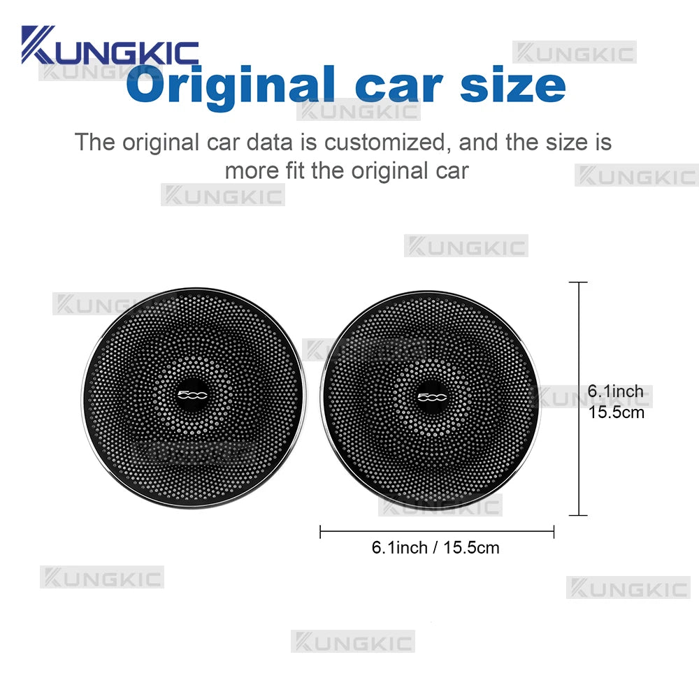 For Abarth 595 595C 695 695C 2012-2024 Fiat 500 500C 2008-2024 500E 2012-2019 Car Stainless Steel Door Horn Audio Speaker Trim