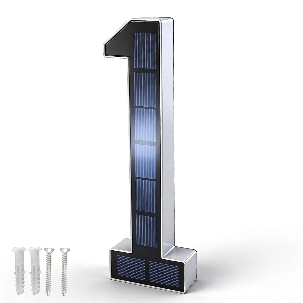 12CM Solar Lighted House Number Outside Light-up LED Address Number Waterproof House Number Light Address Sign Home Decor