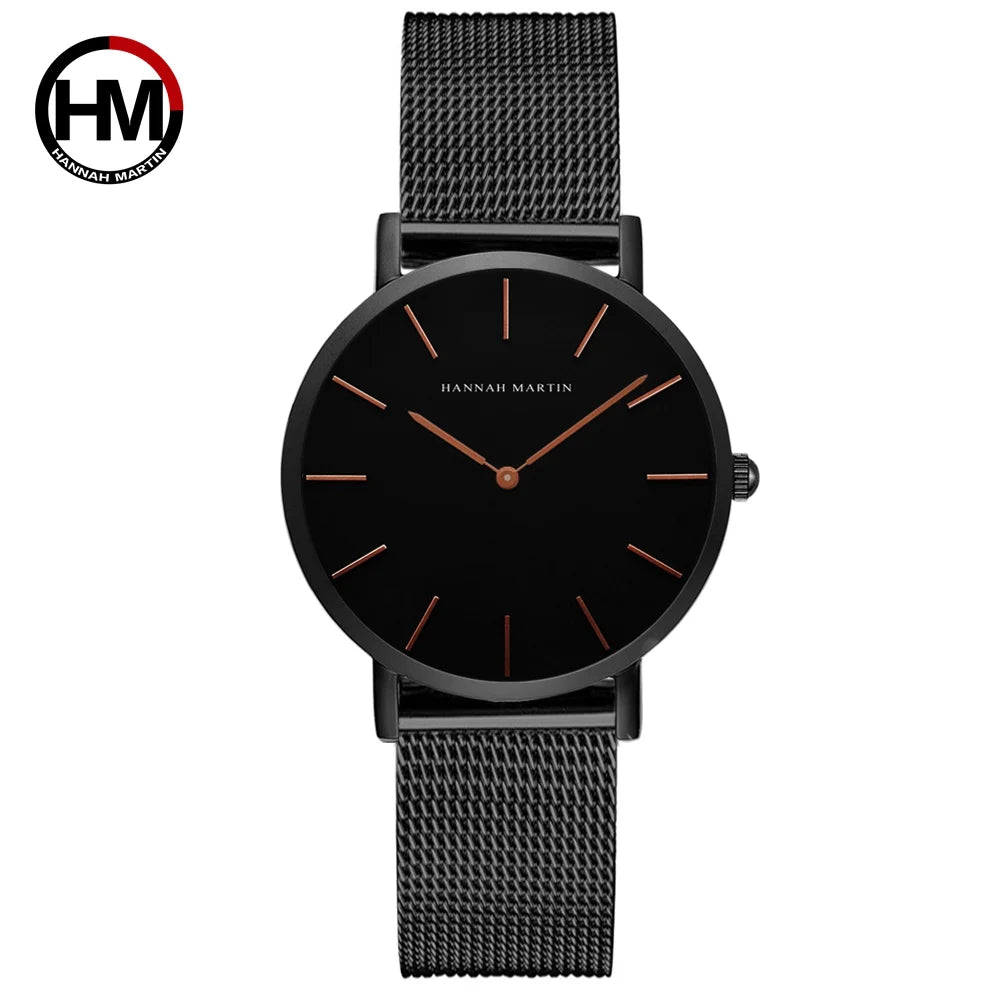 2023 New Women Bracelet Watch 1 Set Japan Quartz Movement Simple Rose Gold Stainless Steel Mesh Student Watches Relogio Feminino