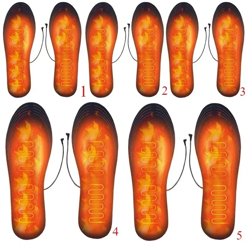 USB Heated Shoe Insoles Electric Foot Warming Pad Feet Warmer Sock Pad Mat Winter Outdoor Sports Heating Insole Winter Warm
