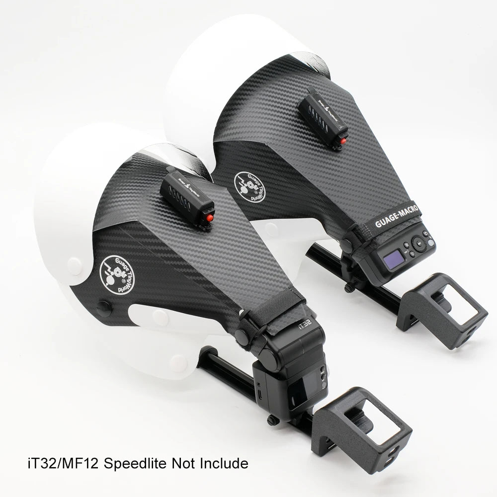Macro flash diffuser telescopic bracket kit, adjustable, for Godox MF12 or iT32