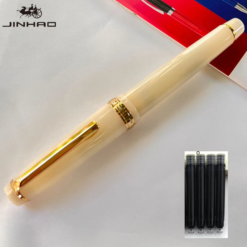 Jinhao 82 Fountain Pen Golden Clip EF/F/M Nib Acrylic Ink Pen Luxury Writing Pens for Stationery Business Office School Supplies