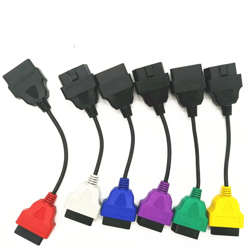 Fiat Lancia MultiECUScan OBD2 ECU diagnostic cable connector set, 4pcs