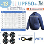 Summer 4 Fans Air Conditioning Cooling Vest Men Women Ultralight Outdoor Jacket Sun Protection Windbreaker Travel Fishing Sports
