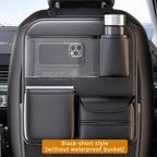 SEAMETAL Car Backseat Table Storage Bag Folding Table Trash Can Pu Leather Multi-functional Hanging Storage Bags Seat Back Tray