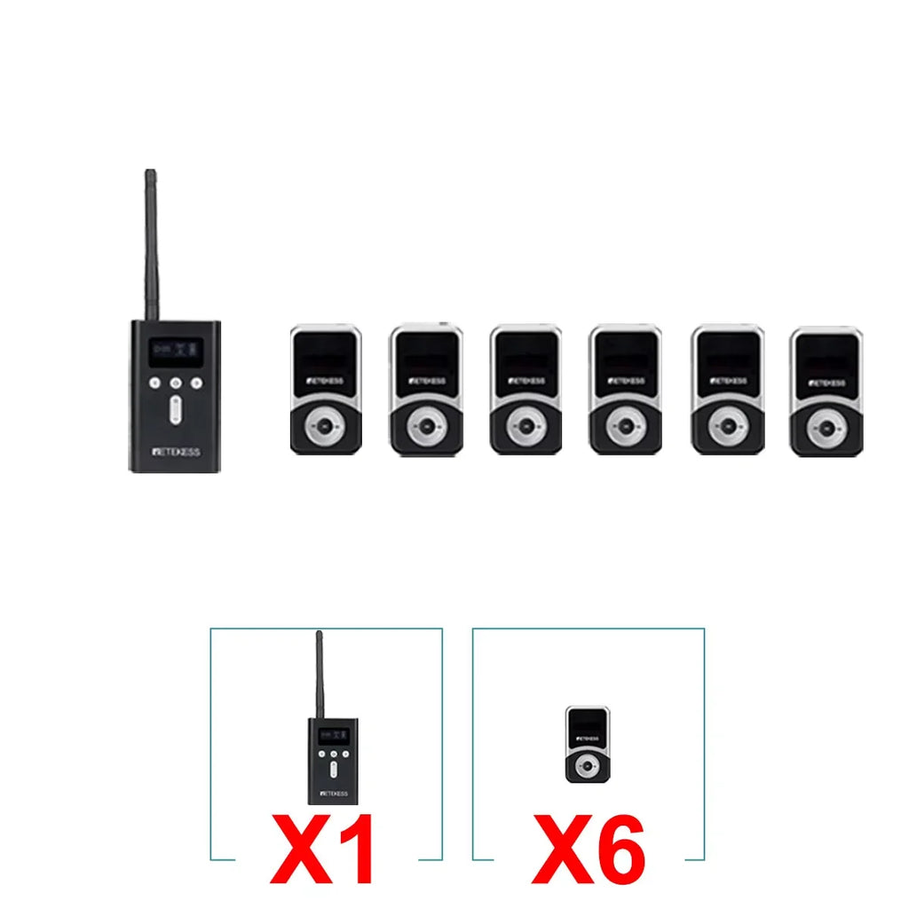 Retekess T130S Tour Guide System Audio Guide, 2nd Gen T130 Mic Long Standby Transmitter Receivers Radio Guide For Tour Training