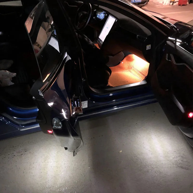 For Tesla Model 3 Y S X LED Interior Footwell Light Ultra Bright Puddle Door Bulb 2017- 2023 Upgrade Trunk Lamp Accessories