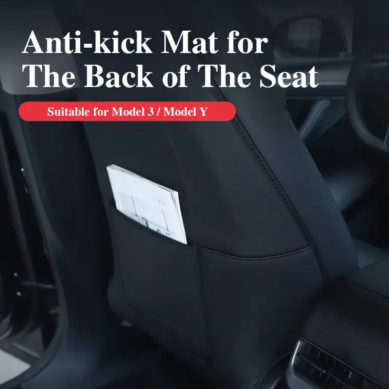 Car Seat Back Anti-Kick Pad Protector, Leather Full Surround, Pair Full Seat Pad